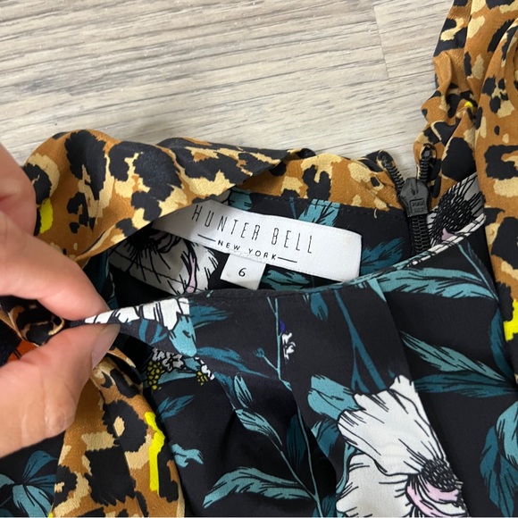 HUNTER BELL Floral Midi Dress - Black, Red, White, Blue - Picture 4 of 6